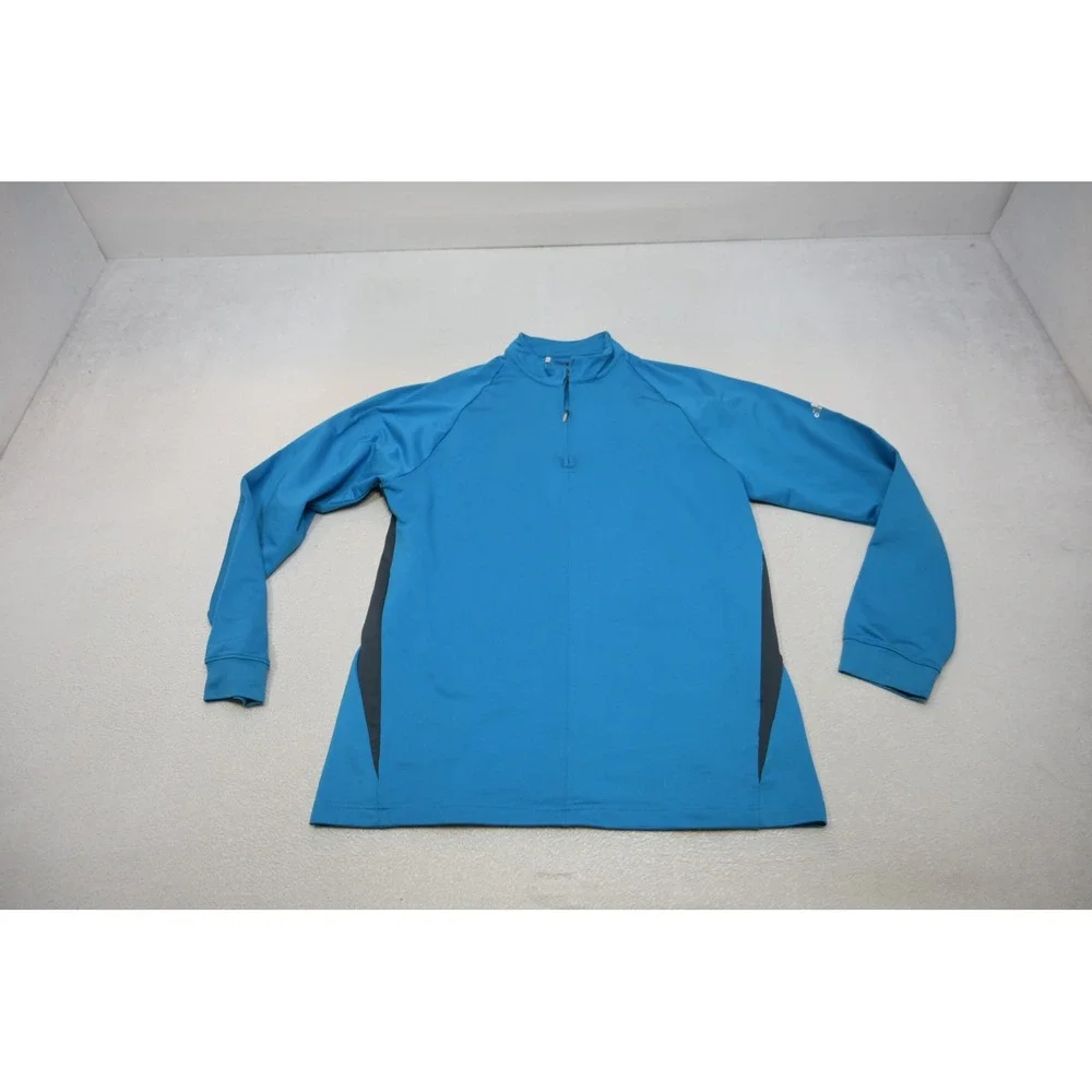 Adidas Quarter Zip Golf Jacket Pullover Mens Medium Blue Long Sleeve Excellent